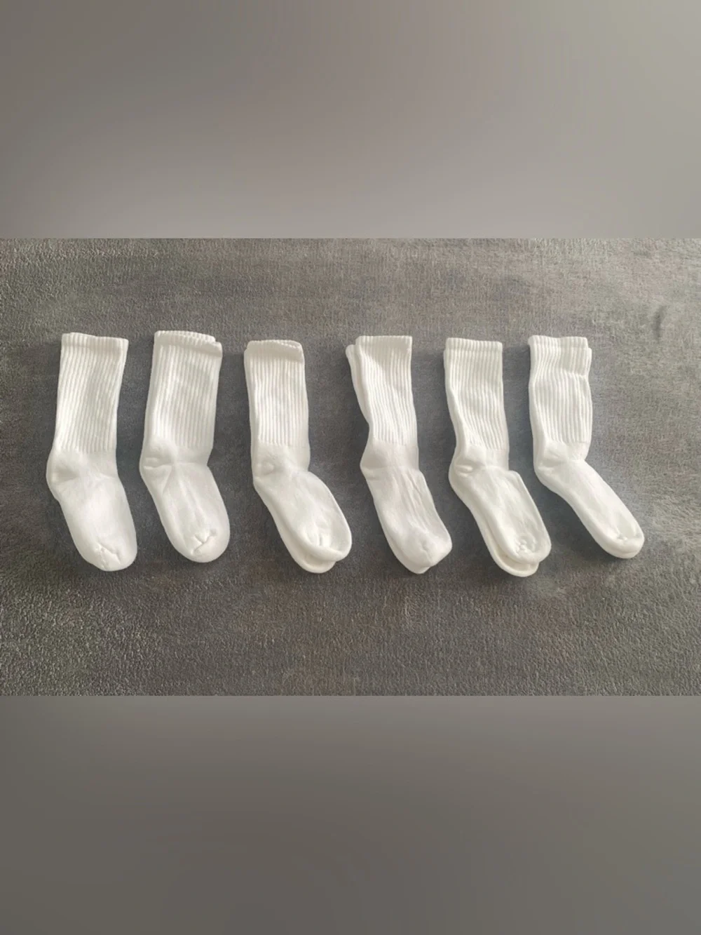 Jefferies Kids Crew Socks White Size Small 7-8.5 (Shoe 9-1) Seamless Toe 6 Pair